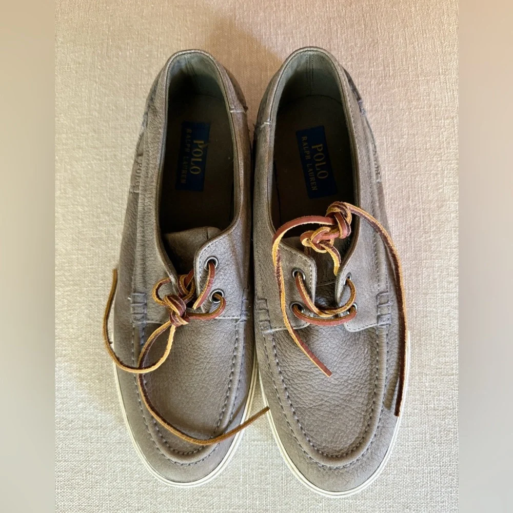 Polo by Ralph Lauren Men's Gray Boat Shoes leather 9.5